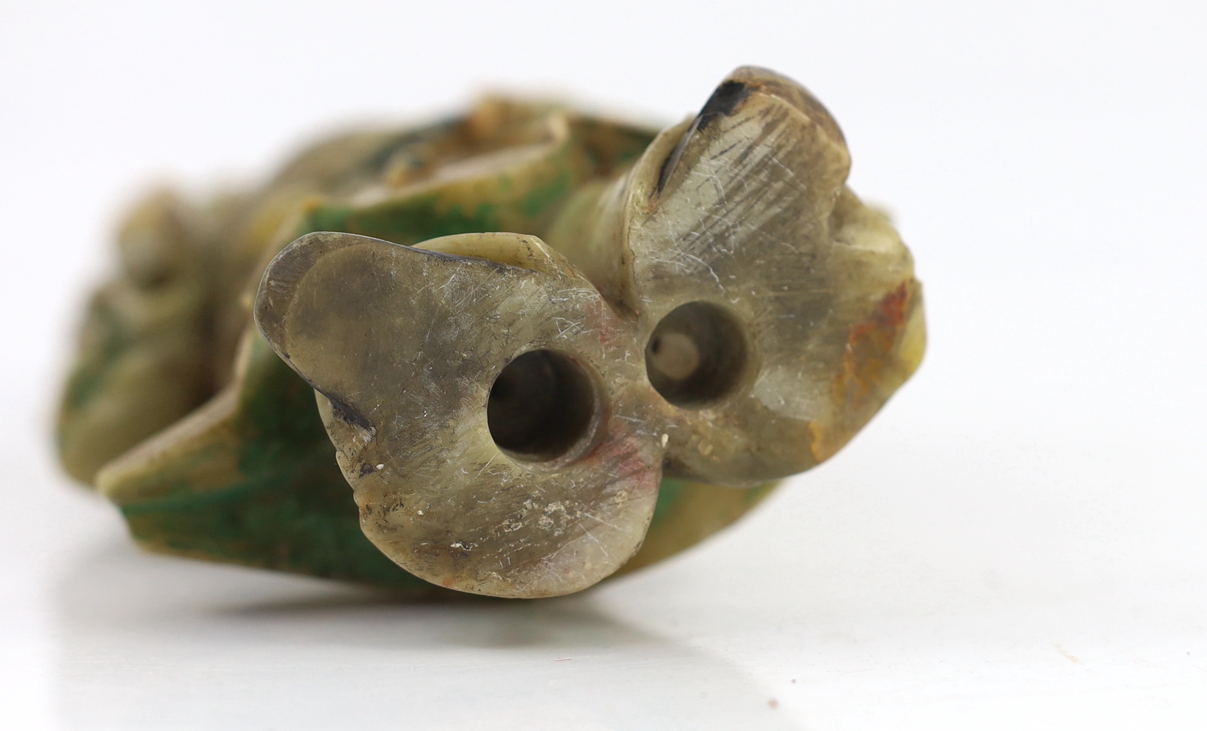 A Chinese soapstone figure of Shouxing, 18th century, small losses